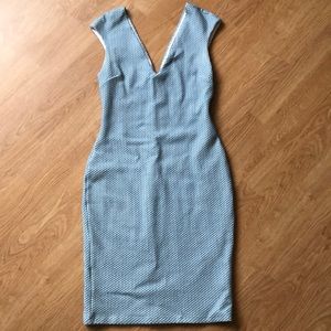 Bebe: blue and white dress